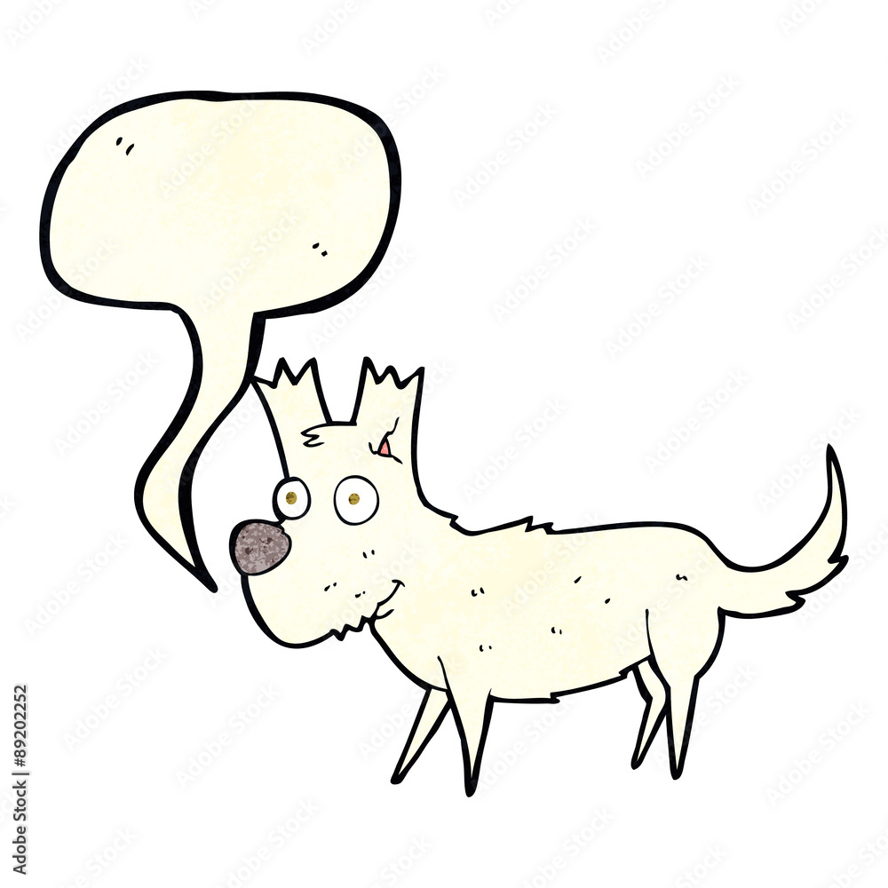 cartoon cute little dog with speech bubble cartoon cute little dog with speech bubble