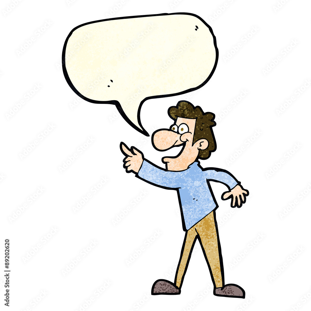 cartoon man pointing and laughing with speech bubble