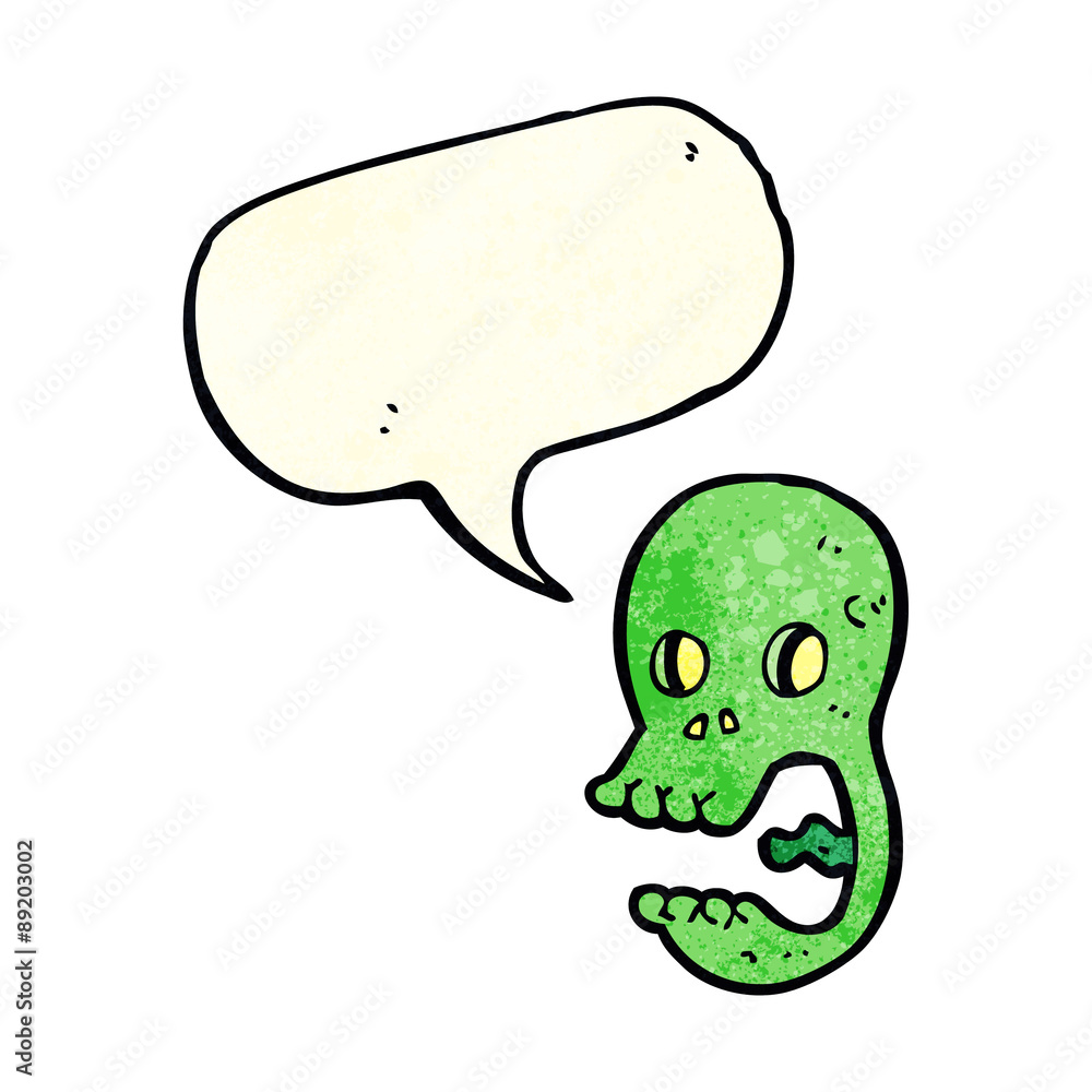 funny cartoon skull with speech bubble funny cartoon skull with speech bubble