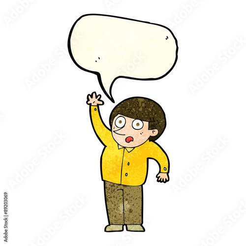 cartoon man asking question with speech bubble
