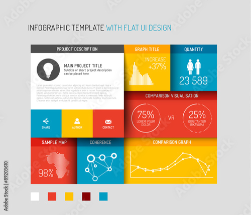 Vector flat user interface (UI) infographic template / design