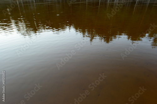 Lake surface water with a sandy bottom