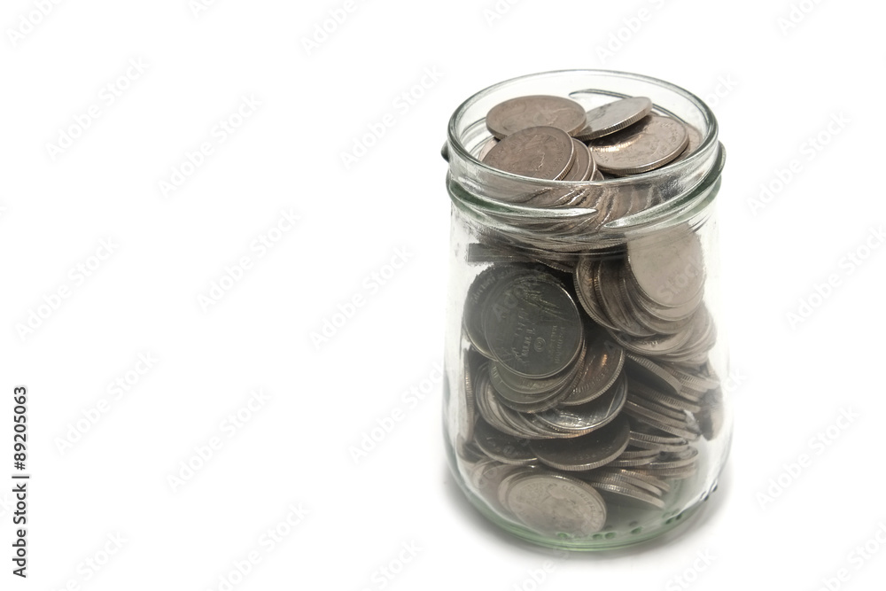 Saving money into bottle for cash in future investment Saving money into bottle for cash in future investment