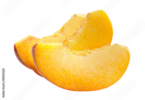 Slice peach fruit