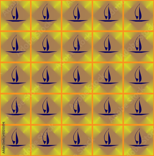 Sailing boat in a square