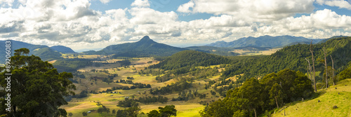 Carr’s Lookout overlooking the mountains and fields in the Scenic Rim, Queensland during the day photo