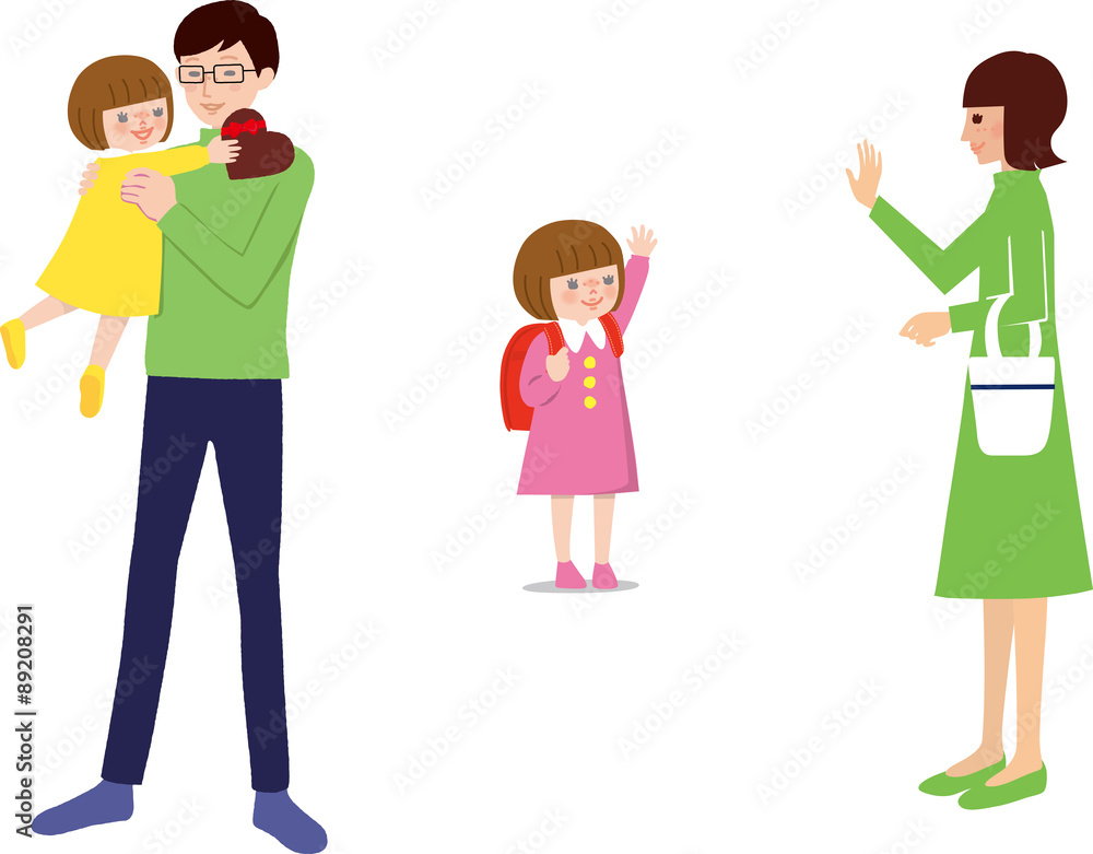 女の子と親子 女の子と親子