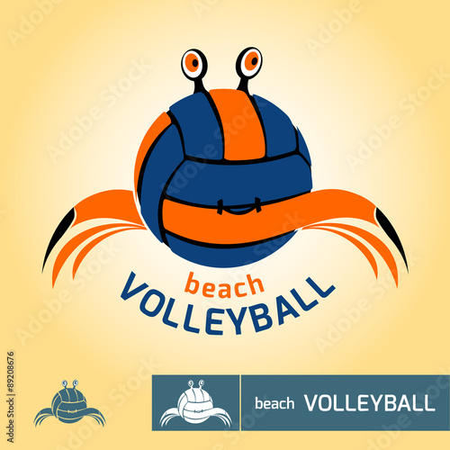 Abstract crab - illustration for beach volleyball tournament, match, team