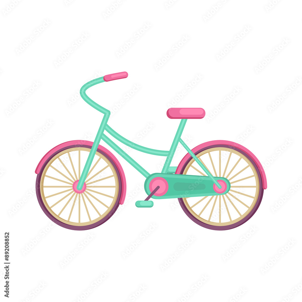 Colorful flat elegant bicycle