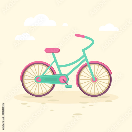 Colorful flat elegant bicycle