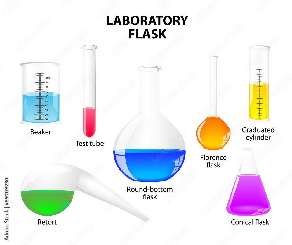 Laboratory flask on white background Laboratory flask on white background