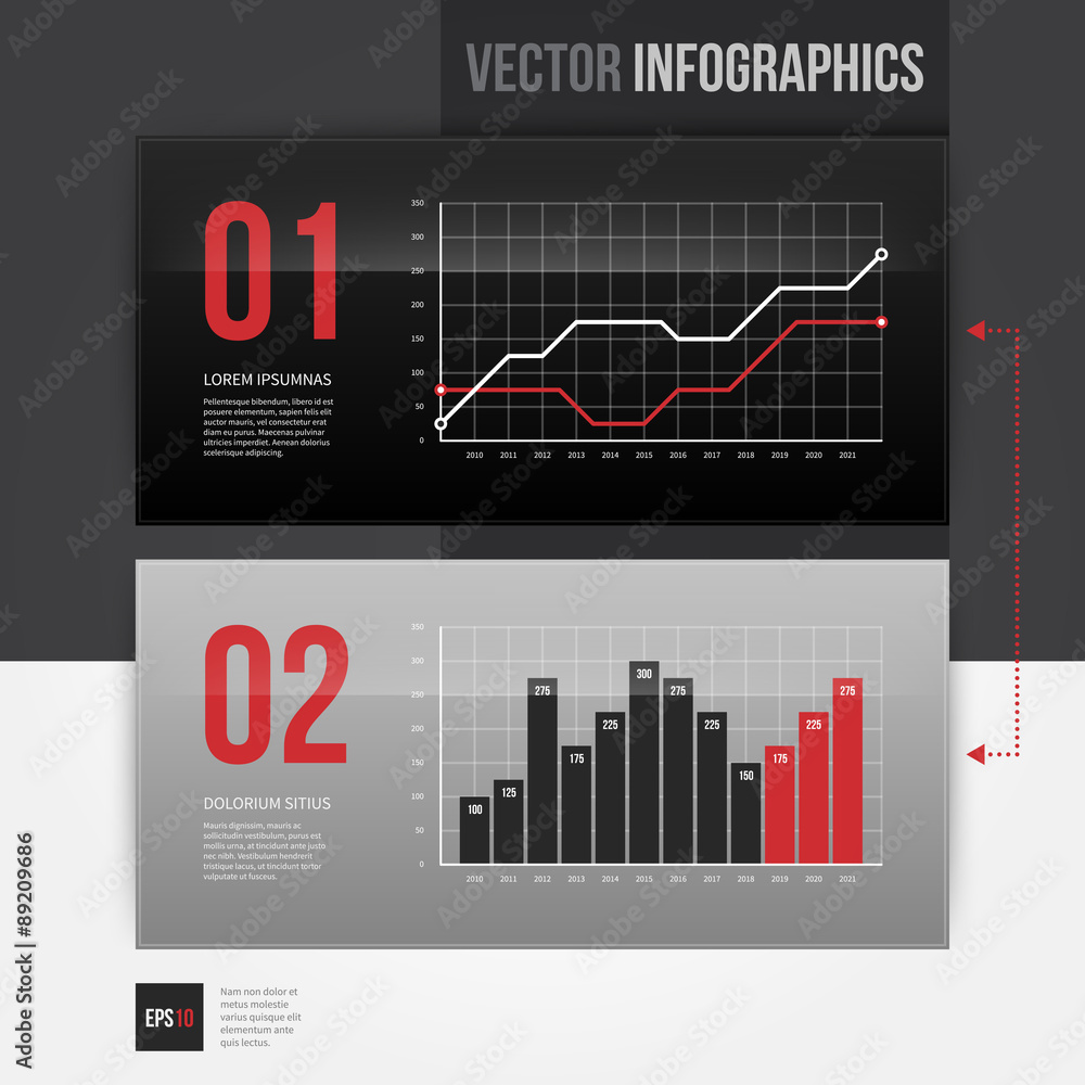 Two options with infographic elements. EPS10. Two options with infographic elements. EPS10.
