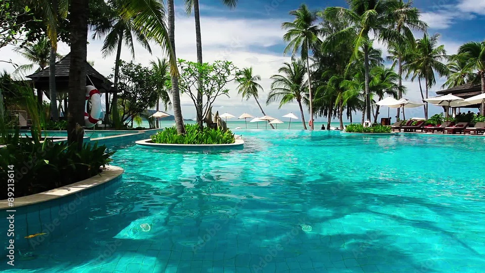 Tropical resort with swimming pool and ocean view
Tropical resort with swimming pool and ocean view
