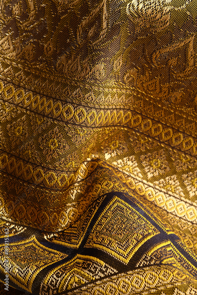 Antique Asian textile detail.
Antique Asian textile detail.