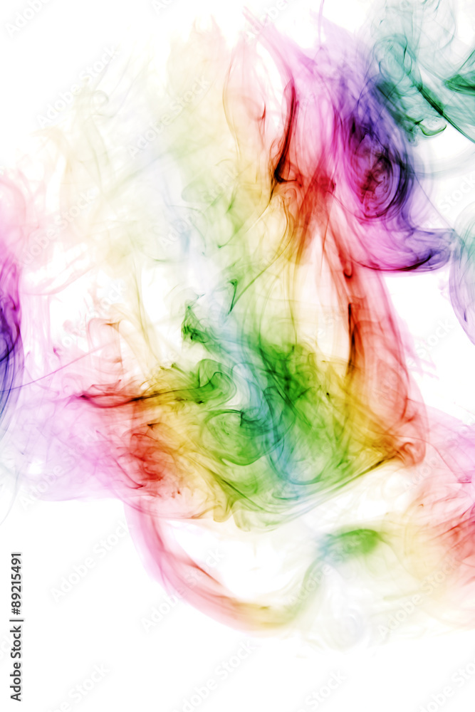 Smoke-shaped duck, Abstract colorful,white background