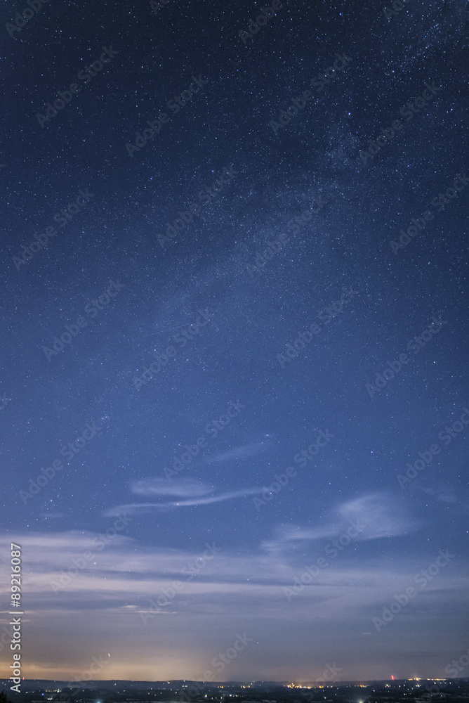 Fototapeta premium Milky Way galaxy image of night sky with clear stars