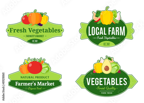 Vintage Vegetables Logos and Design Elements