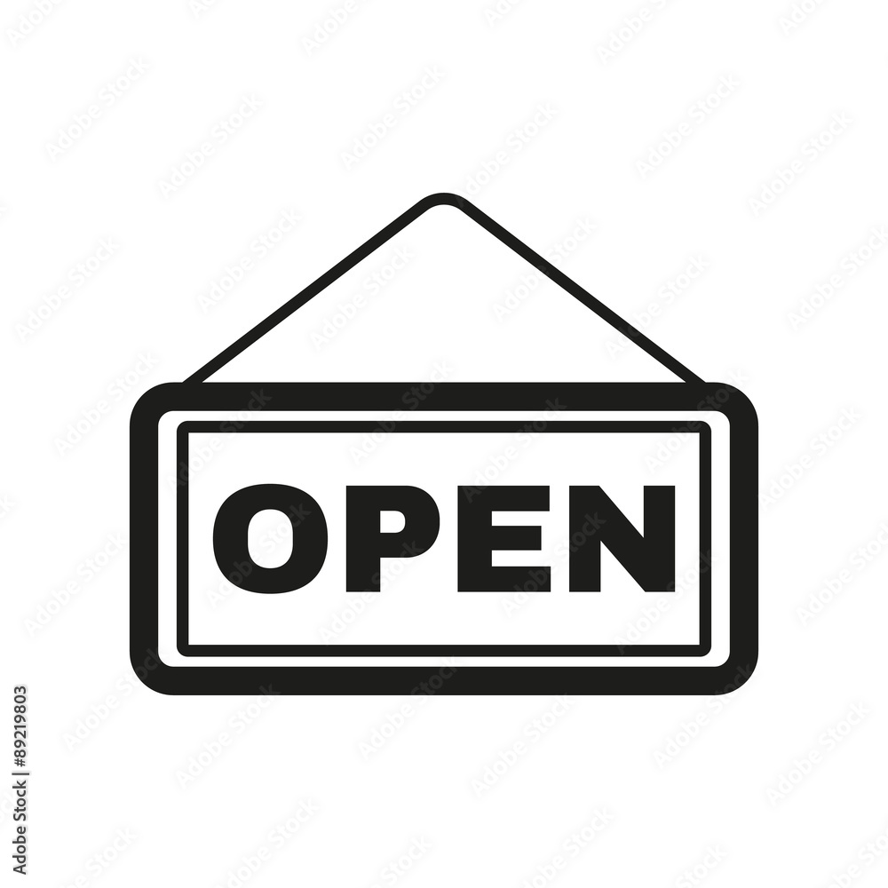 The open sign icon. Input and entrance symbol. Flat The open sign icon. Input and entrance symbol. Flat