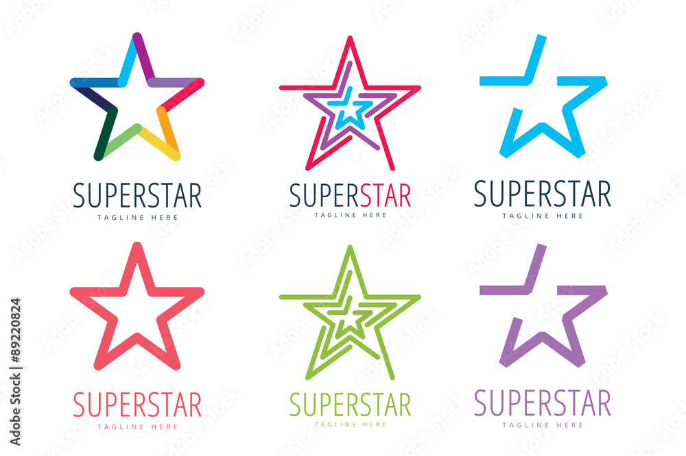 Star vector logo icon template set. Leader, boss, winner, rank Star vector logo icon template set. Leader, boss, winner, rank