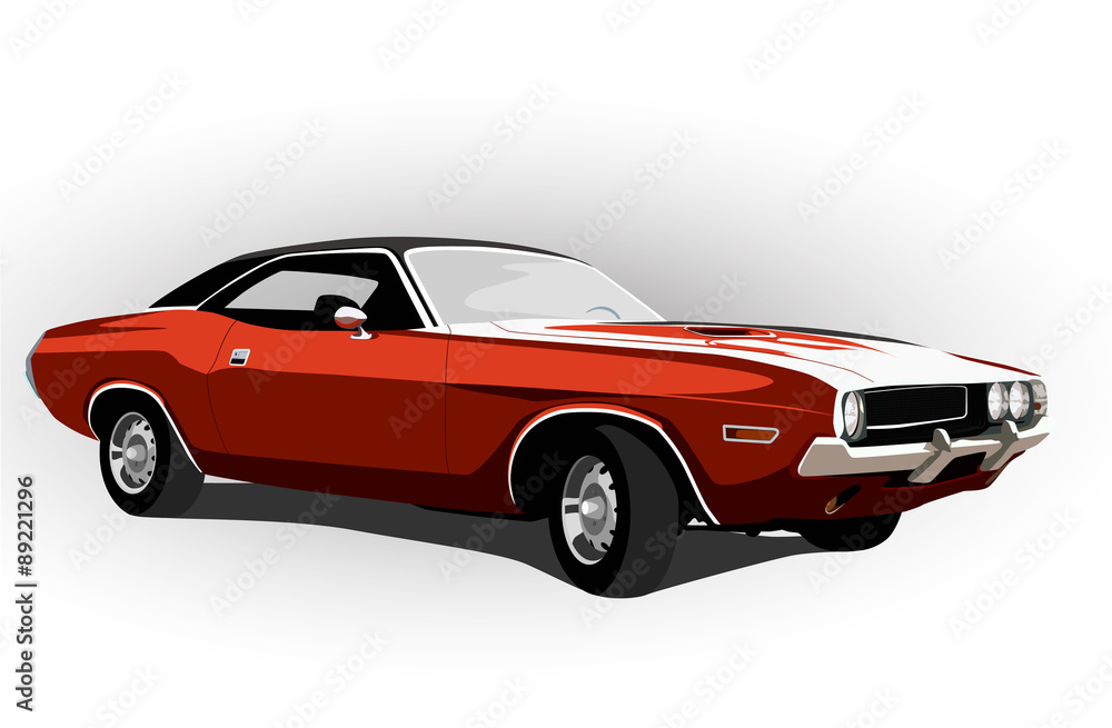 red classic muscle car