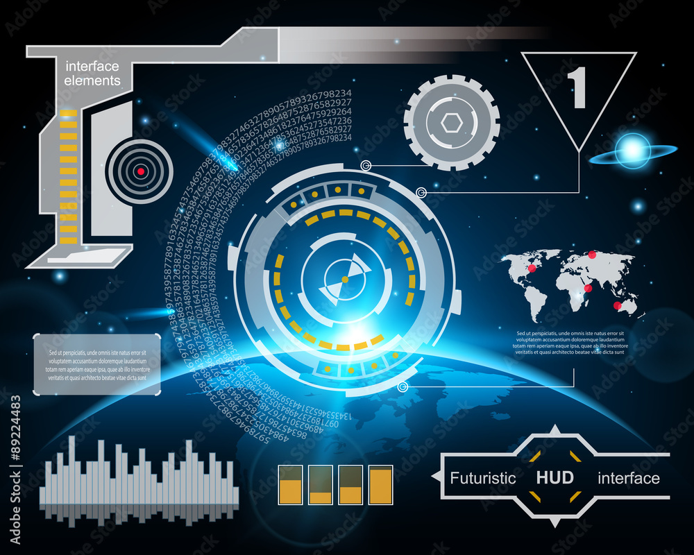 Obraz premium Abstract future, concept vector futuristic blue virtual graphic