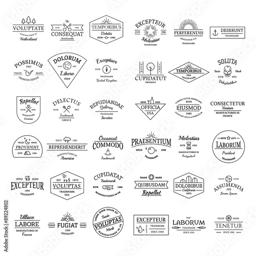 Vintage retro logo badges set