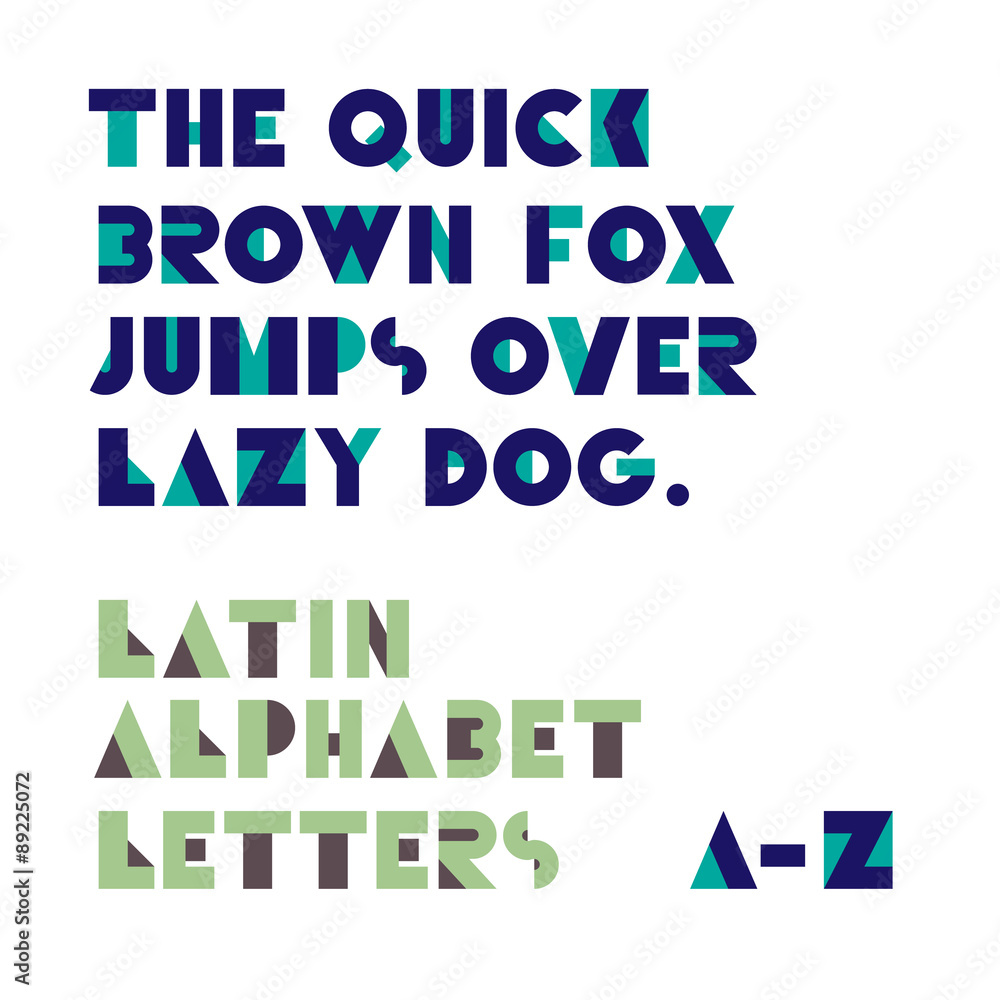 Geometric shapes alphabet letters. Retro font. Latin alphabet le Geometric shapes alphabet letters. Retro font. Latin alphabet le