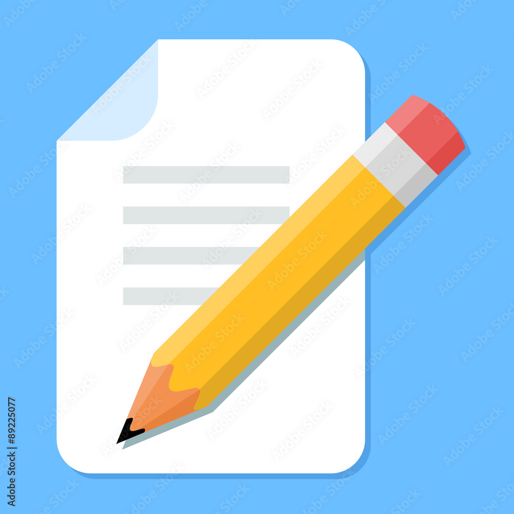 Handwritten Document. Flat Design vector icon Handwritten Document. Flat Design vector icon