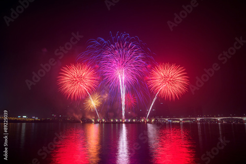 Firework festival in Korea. photo