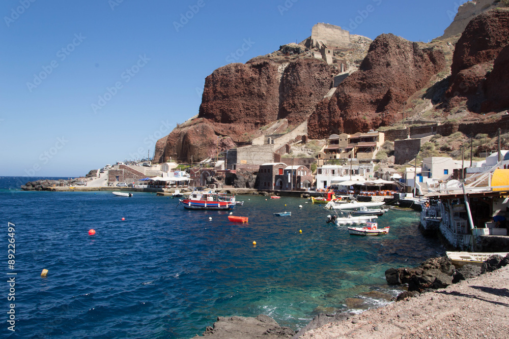789 - fishing boats at the port of Santorini Ammoudi