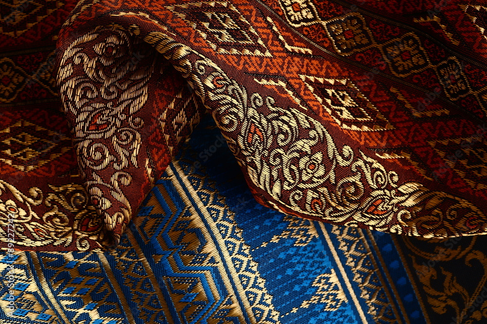 Antique Asian textile detail.
Antique Asian textile detail.