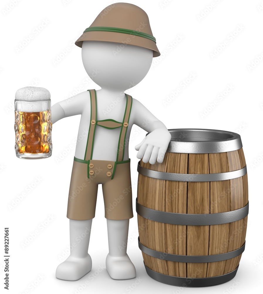 Subsidie De vreemdeling ervaring 3d Männchen mit Bier vom Fass Stock Illustration | Adobe Stock