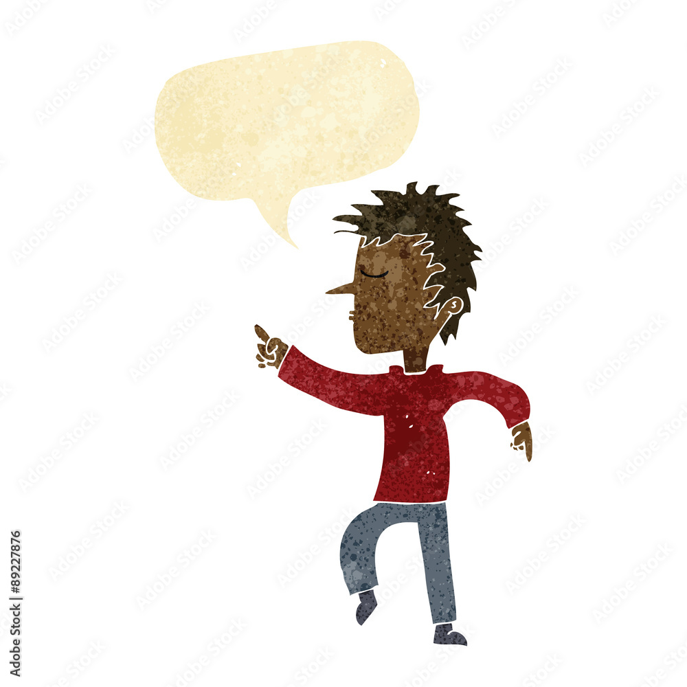 cartoon man pointing with speech bubble cartoon man pointing with speech bubble