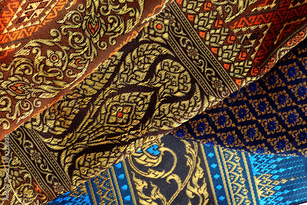 Antique Asian textile detail.
Antique Asian textile detail.
