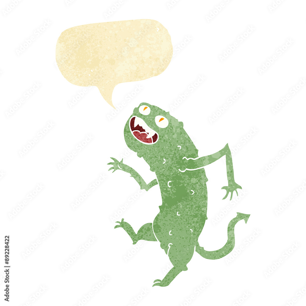 cartoon monster with speech bubble cartoon monster with speech bubble