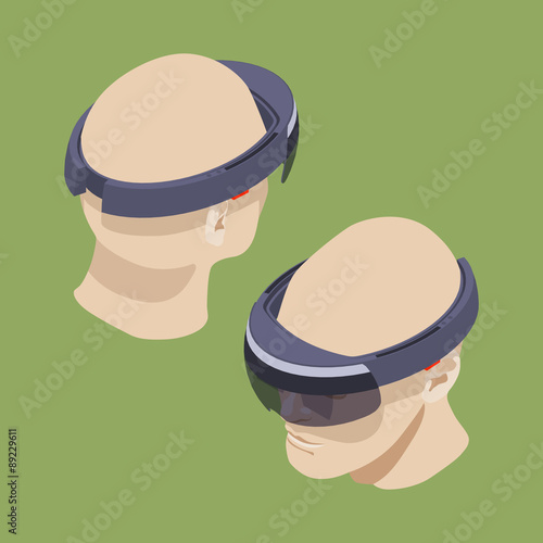 Isometric augmented reality headset