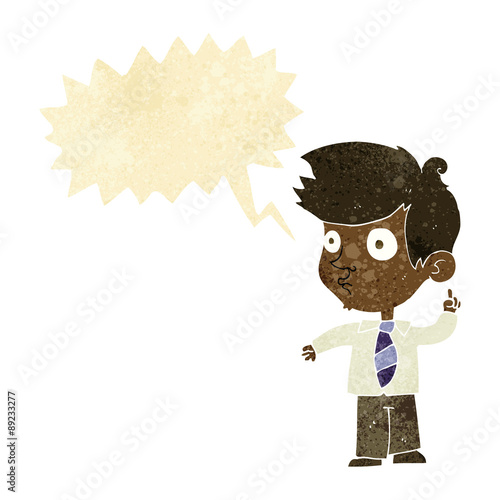 cartoon boy asking question with speech bubble