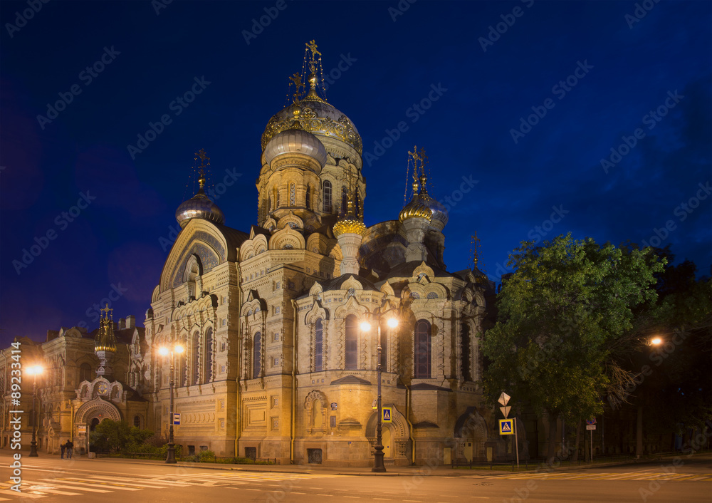 Церковь Успения Пресвятой Богородицы летней ночью. Санкт-Петербург