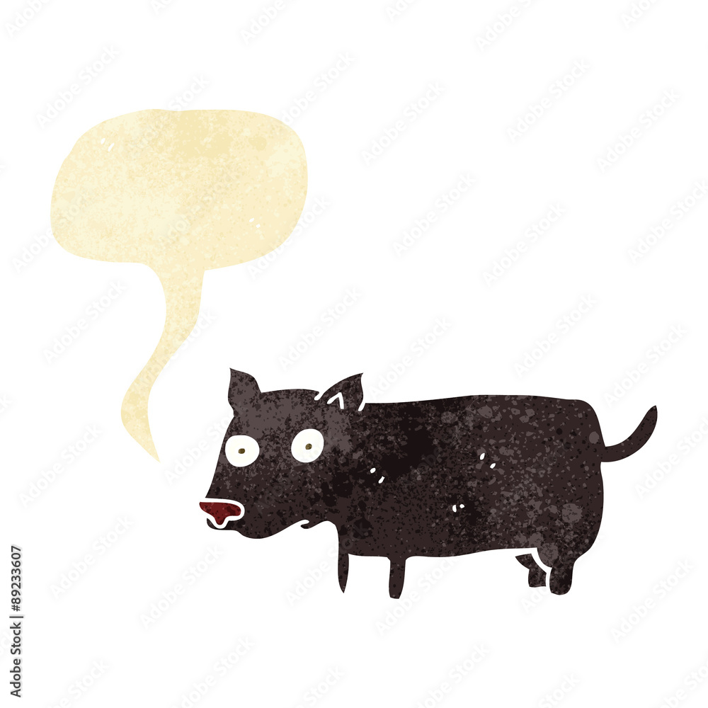 cartoon little dog with speech bubble cartoon little dog with speech bubble