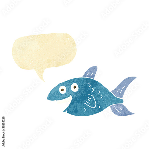 cartoon fish with speech bubble