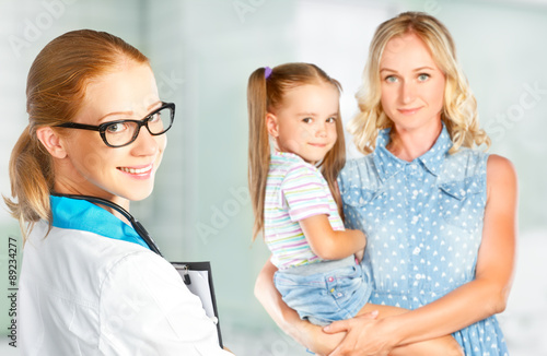 visit mother and child to doctor pediatrician