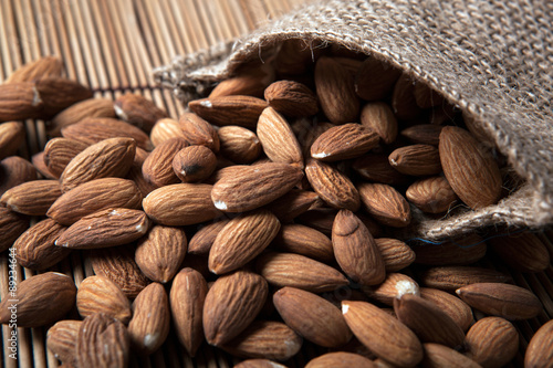 Wallpaper Mural large grains of almonds in the shell and the bag Torontodigital.ca