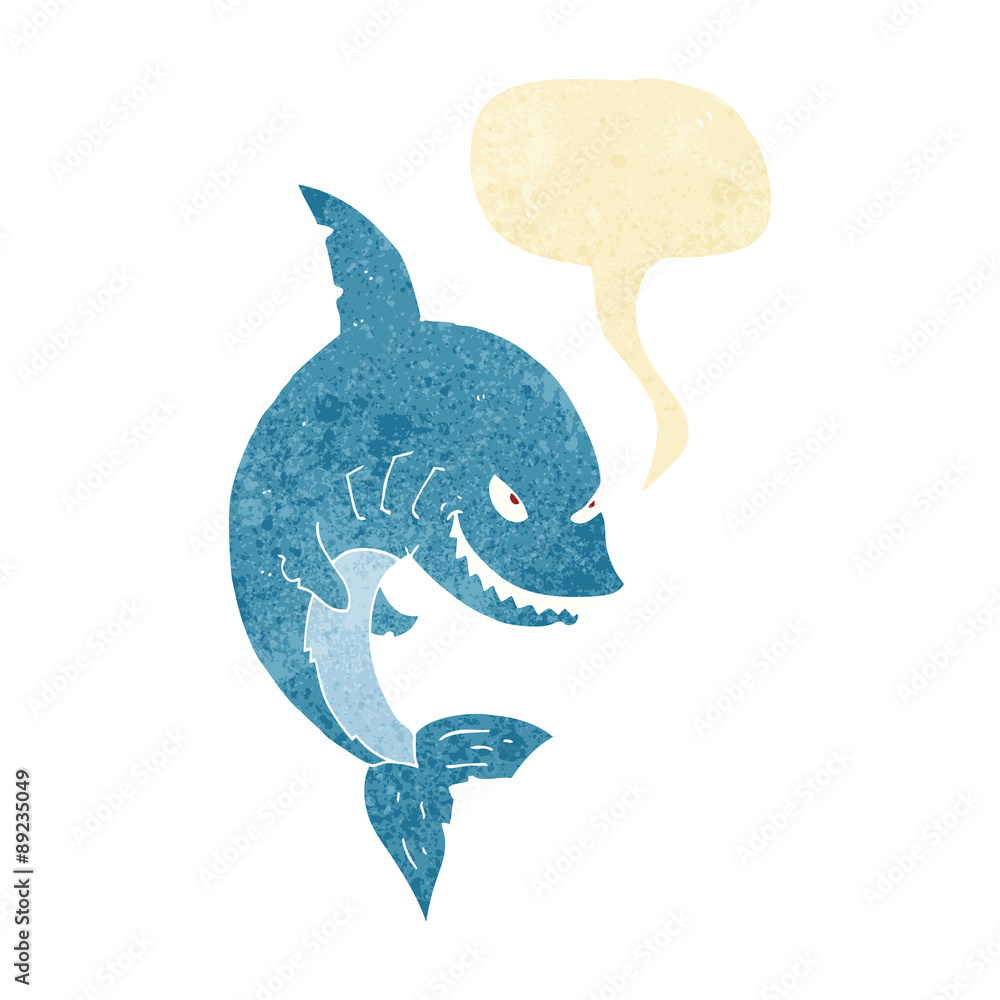 funny cartoon shark with speech bubble funny cartoon shark with speech bubble