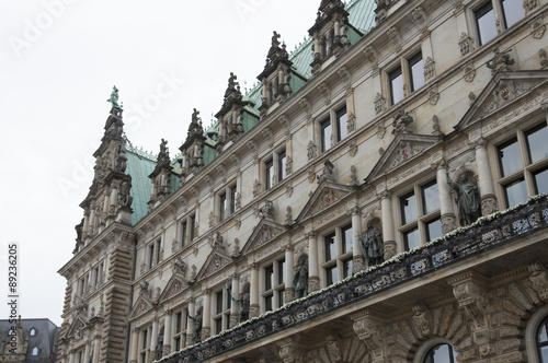 Rathaus, famous town hall in Hamburg, Germany