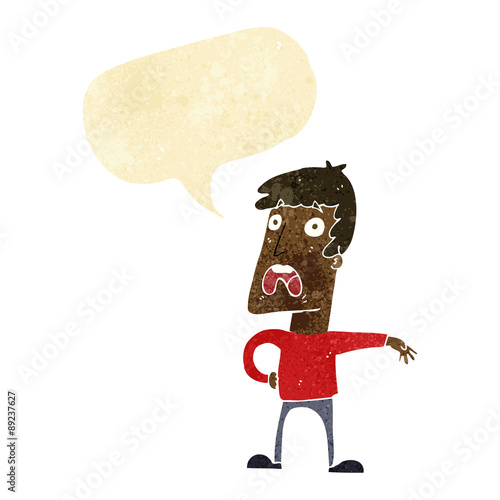 cartoon complaining man with speech bubble