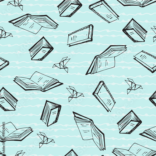 Seamless patern with books.