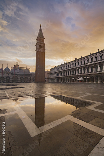 San Marco Square in Venice during sunrise