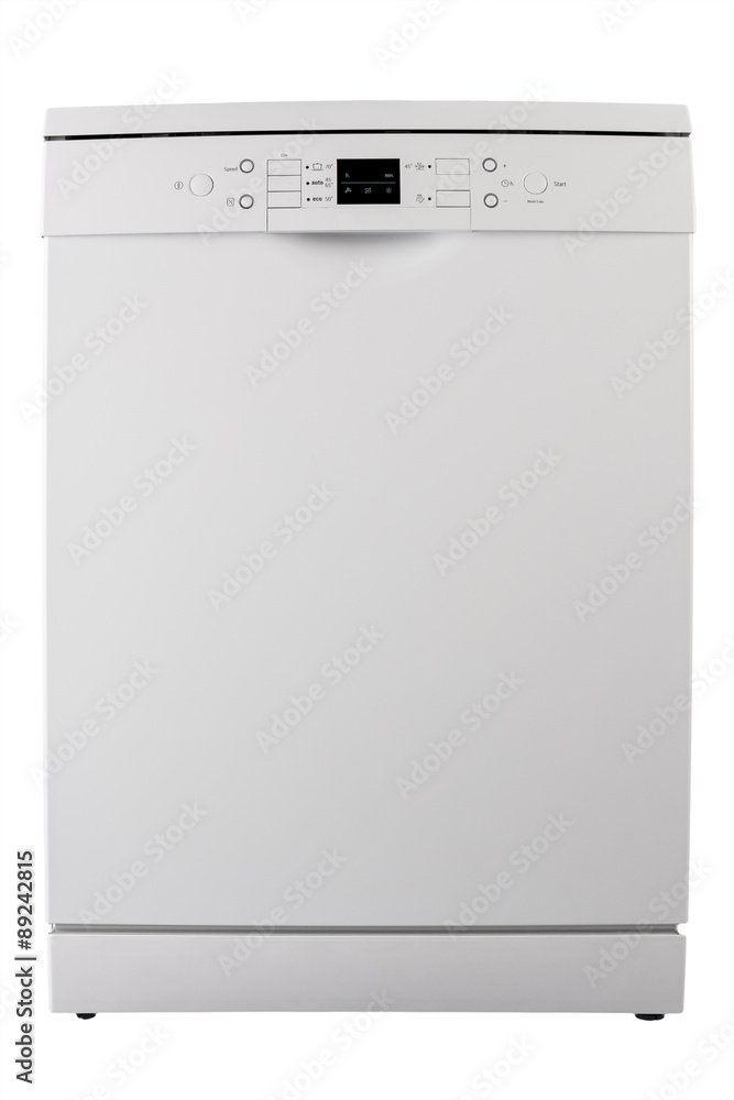 White dishwasher isolated on white background White dishwasher isolated on white background