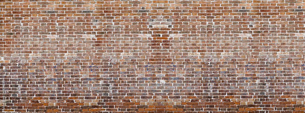 Red brick wall texture panoramic - obrazy, fototapety, plakaty 