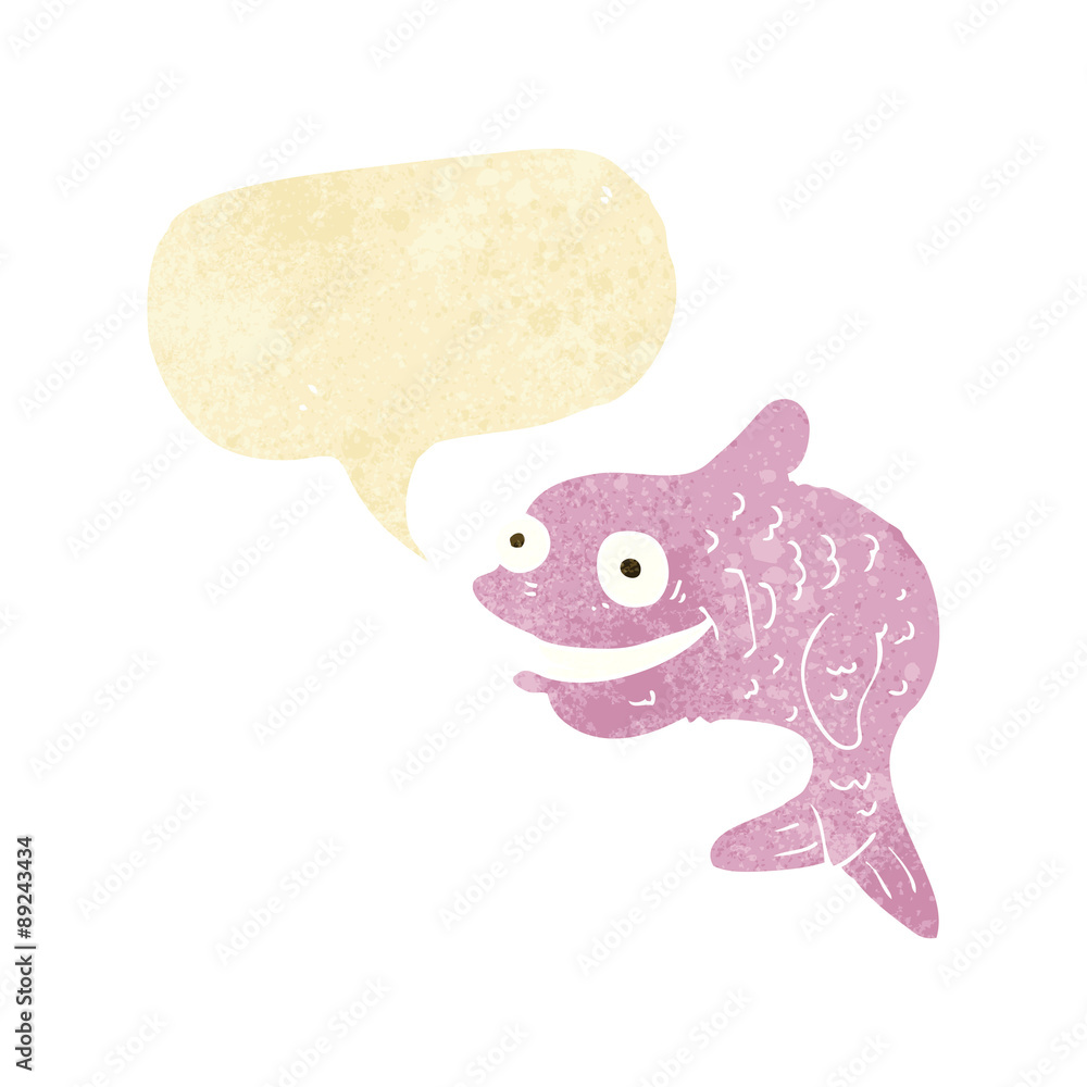 cartoon happy fish with speech bubble cartoon happy fish with speech bubble